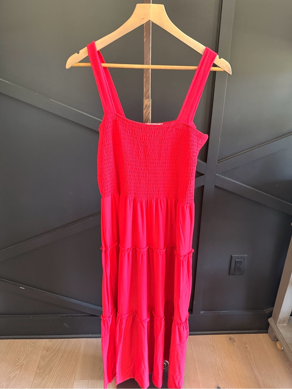 Zenana Outfitters Red Smocked Tank Dress